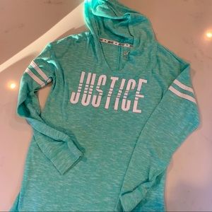 Justice hooded lightweight sweater